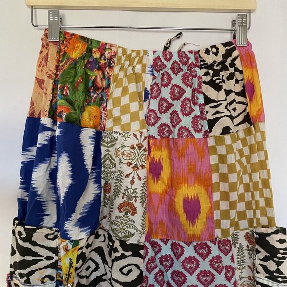 Vintage Boho Patchwork Harem Pants With Elastic Waist & Drawstring women's small - Picture 10 of 11